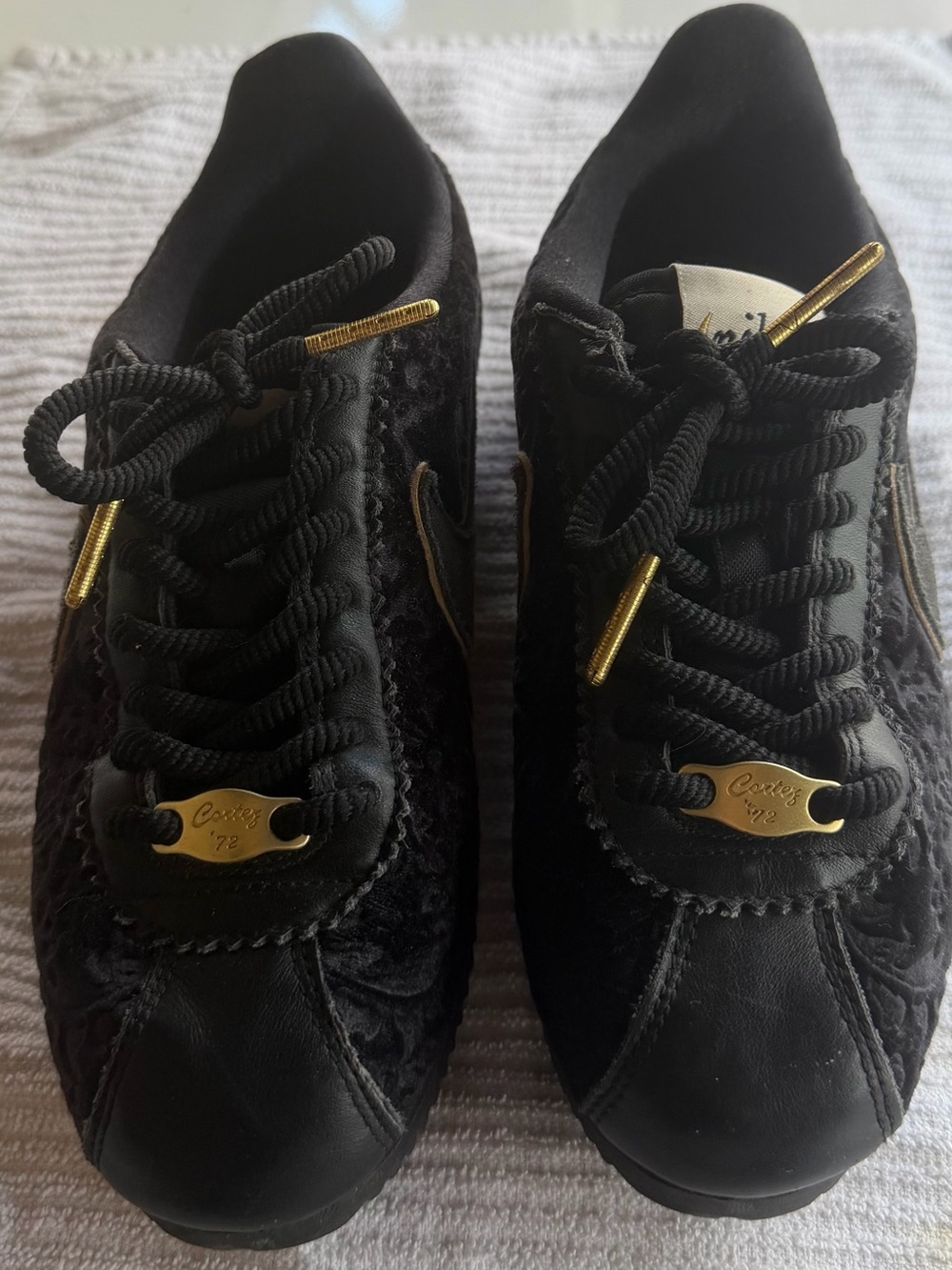 Classic Nike Cortez Velvet & Gold